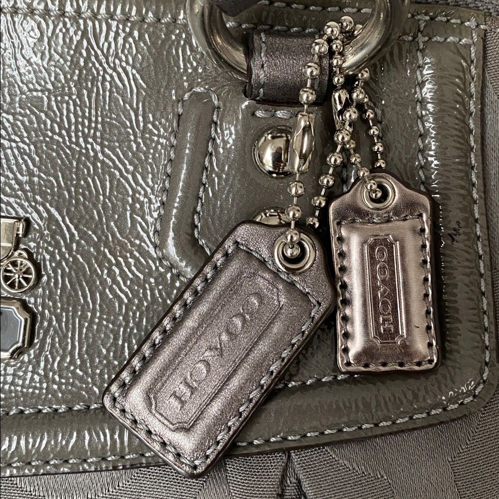 Coach Madison Opt Art Claire Crossbody/Satchel bag Gray & Silver Office Vacation - Picture 5 of 12